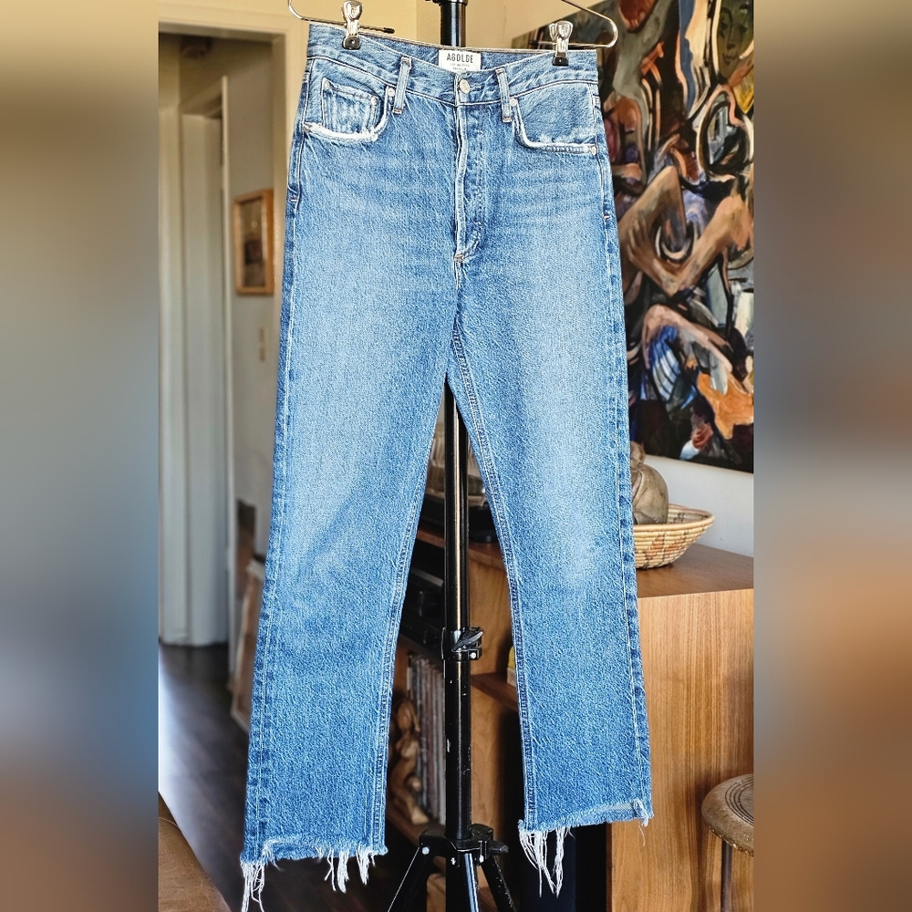Agolde Riley High Rise Straight Crop Jeans - Picture 4 of 11